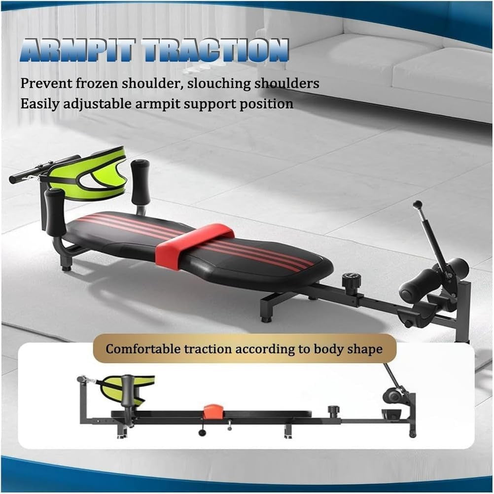Cervical Traction Back Stretch Bench Spine Decompression Adjustable Home Gym