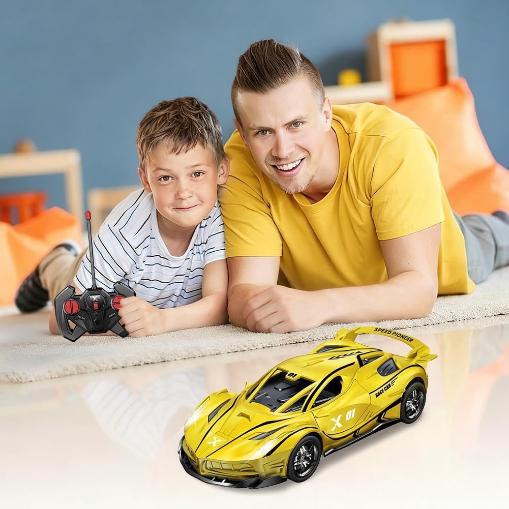 Yellow RC Drift Car for Kids – Remote Control, Driftable, 22×10×8 CM