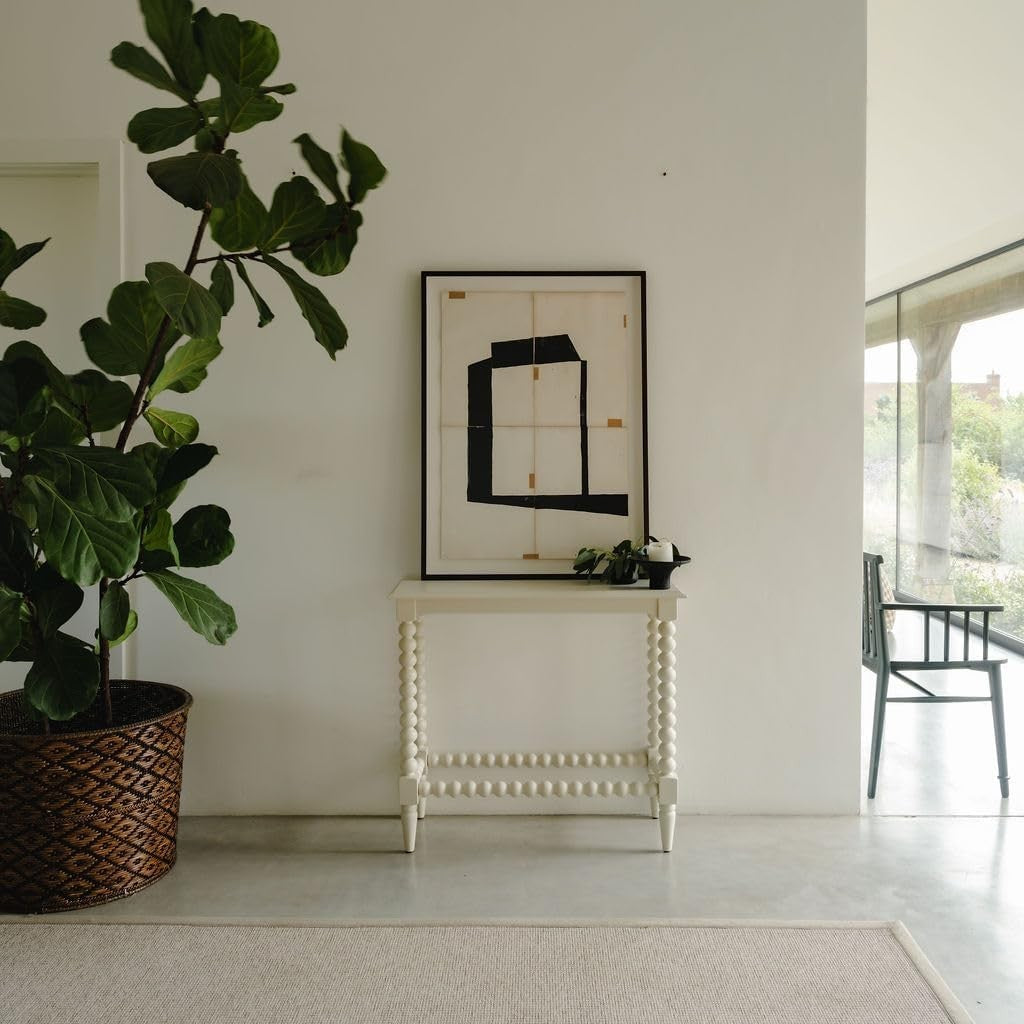 Slimline Console Table for Hallway & Living Room, Linen, Small 85x34x76cm