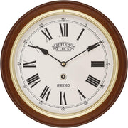 Luxury Gold Bezel Wooden Wall Clock Quartz Roman Dial Silent 12" Decor