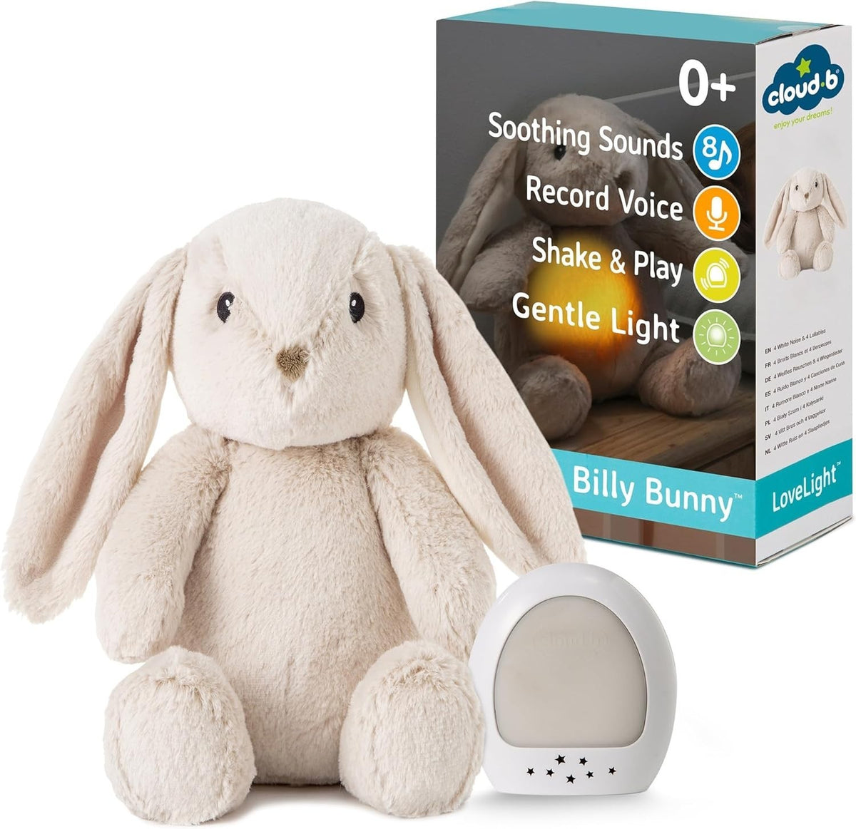Billy Bunny Baby Night Light White Noise Machine 8 Sounds Timer