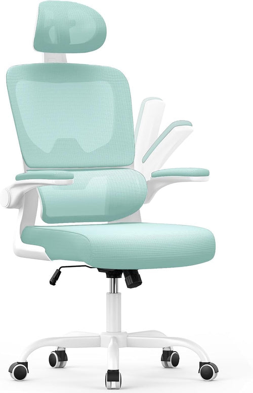 Ergonomic Mesh Office Chair Tall Adjustable Headrest Back Support Flip-up Armres