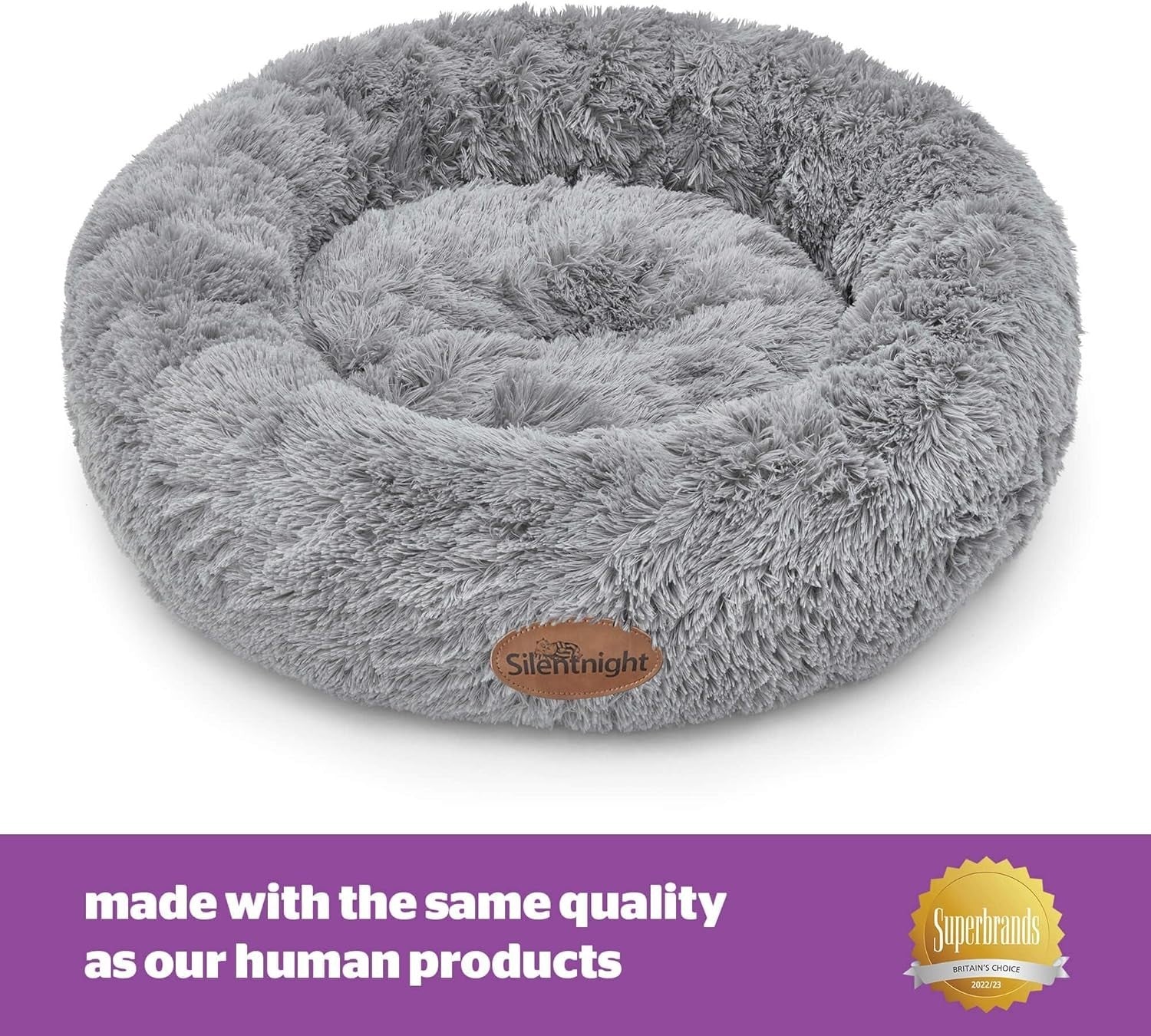 70cm Calming Donut Dog Bed Plush Washable Anti Anxiety Pet