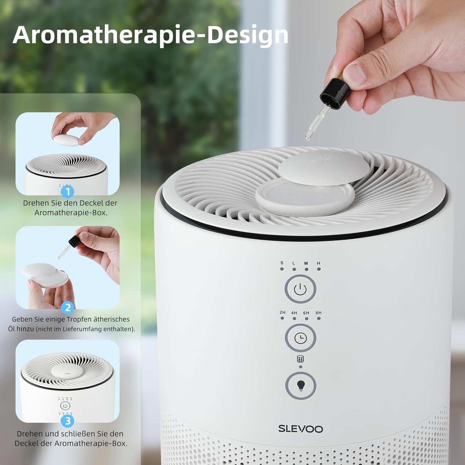 Quiet HEPA Air Purifier Bedroom Pet Smoke Odour Aroma Night Light