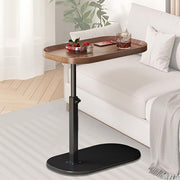 C Shaped Side Table Adjustable Height Swivel Laptop Sofa Bed Walnut Desk