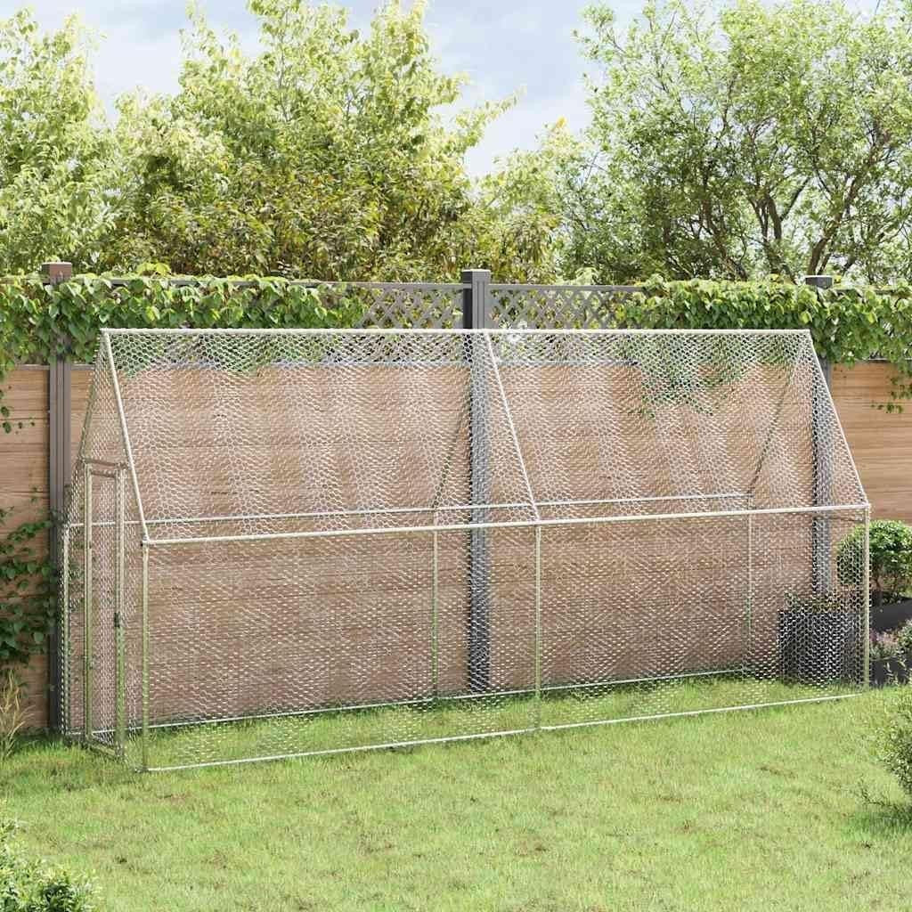Large Galvanised Steel Chicken Coop Run 4x1x1.9m