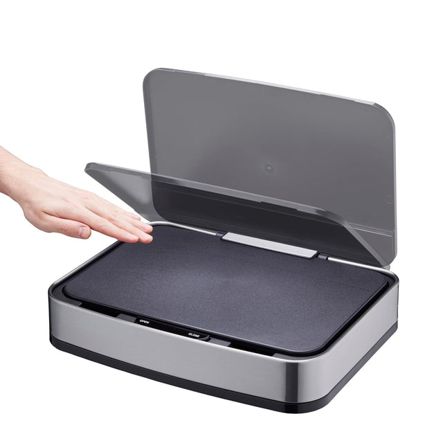 75L Recycling Bin Replacement Sensor Lid Battery Powered Silver