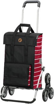 Foldable Stair Climber Shopping Trolley 51L Aluminium Water-Repellent Red