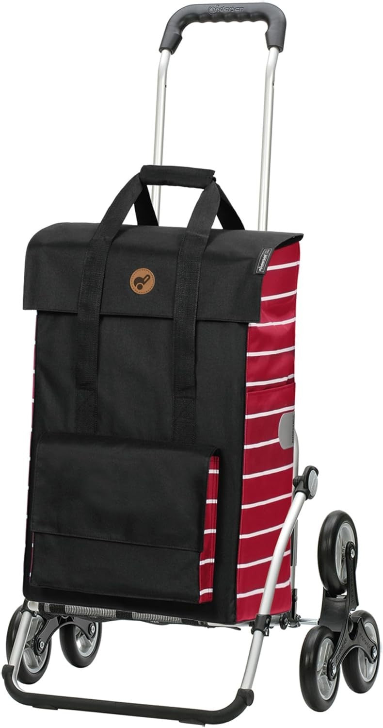 Foldable Stair Climber Shopping Trolley 51L Aluminium Water-Repellent Red