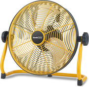 12" Rechargeable Floor Fan – 3-Speed Portable Metal Cooling Fan for Camp & House