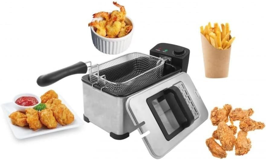3.5L Deep Fat Fryer 2000W Stainless Steel Easy Clean Temp Control