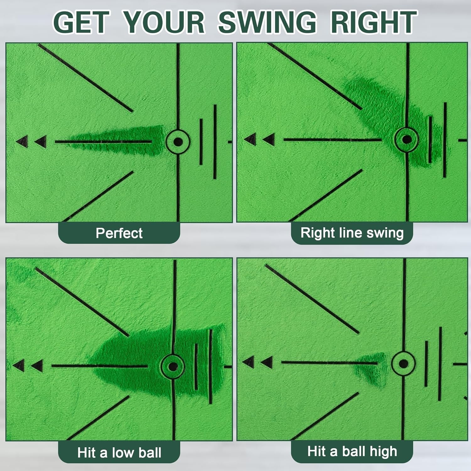 Golf Training Mat Swing Path Practice Mat with Impact Feedback
