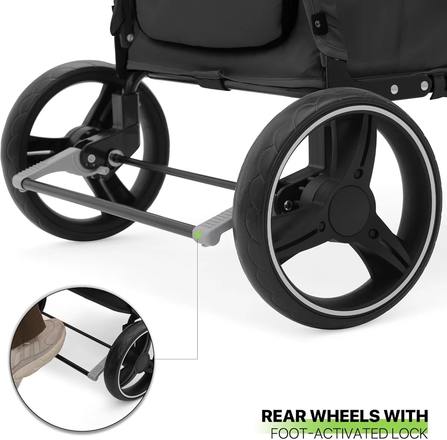 3 Wheel Dog Stroller Pushchair Foldable Pet Pram 30kg Black