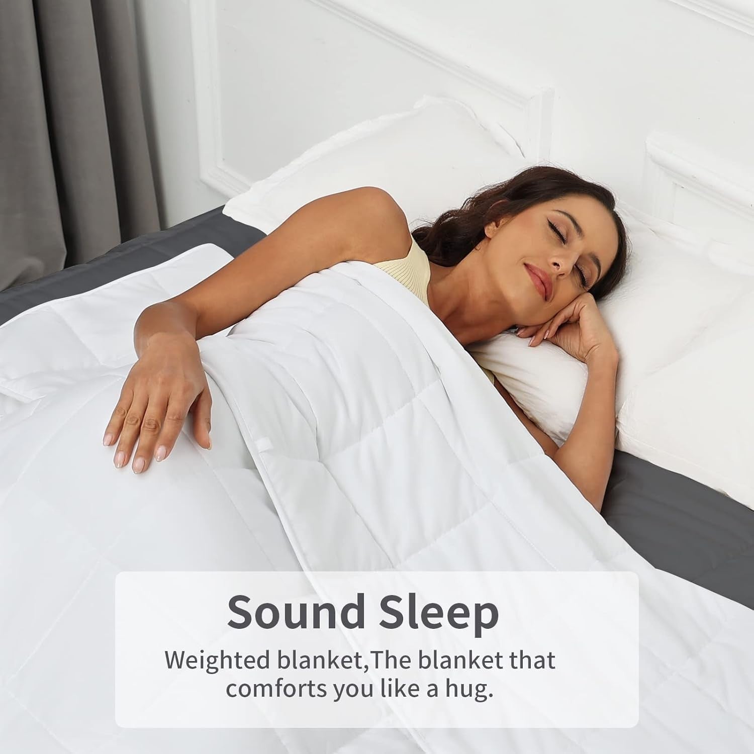 12lb Weighted Blanket Twin 48x72 White Cozy Sleep Comfort