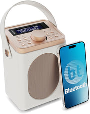 Portable DAB+ FM Radio Bluetooth | 15H Battery | Dual Alarm Cream