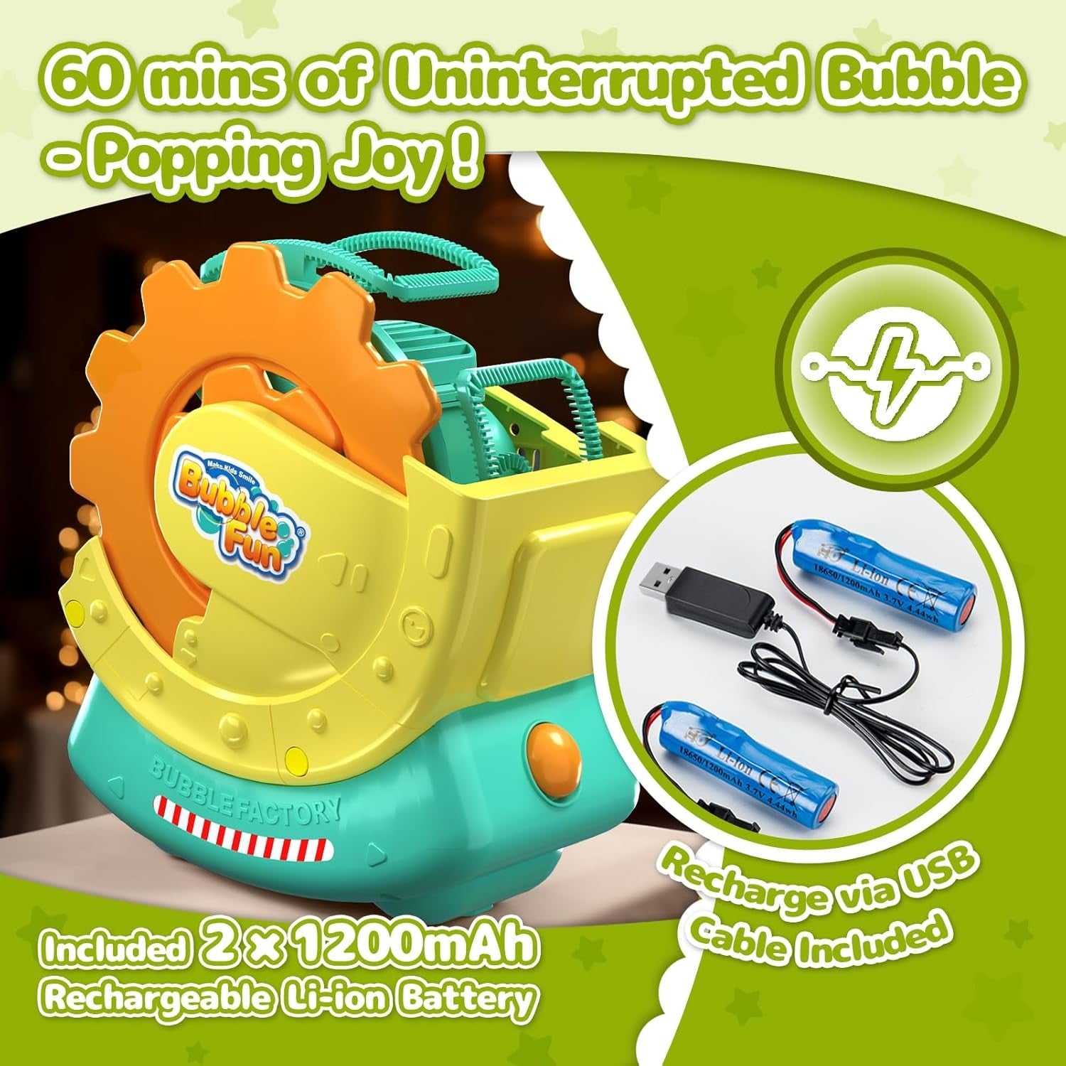 Rechargeable Giant Bubble Machine Large Bubble Effect