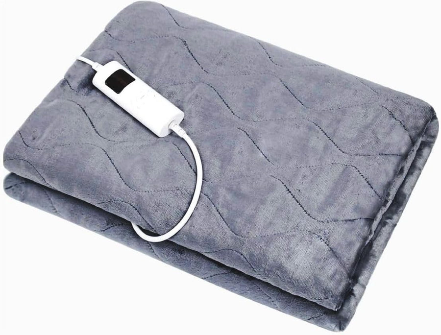 Electric Heated Throw Blanket 200x150cm Grey Fleece 6 Heat Auto Off