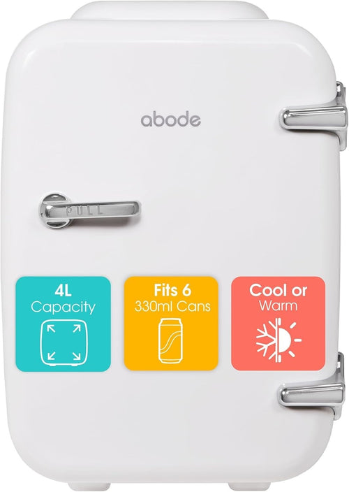 4L Portable Mini Cooler & Warmer Retro Fridge AC/DC Compact Bedroom Car