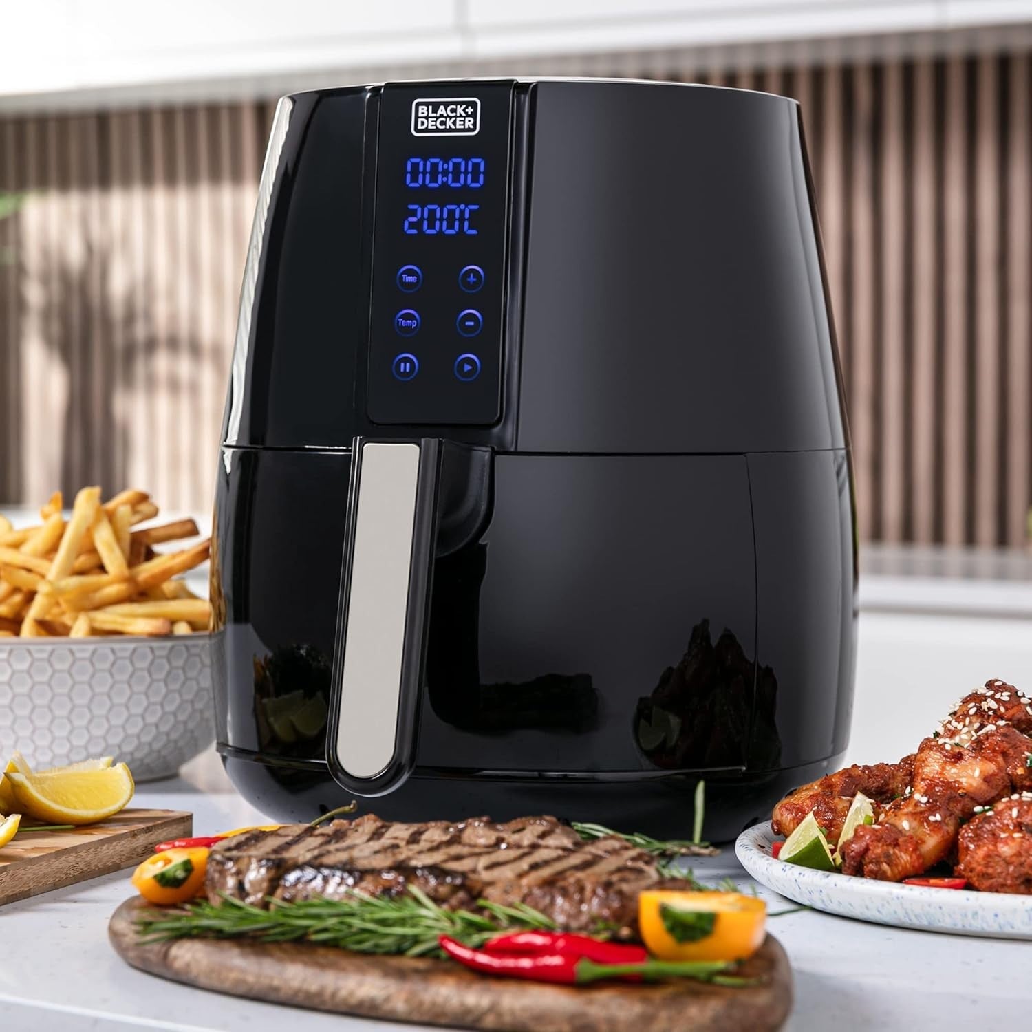 4L Digital Air Fryer 1500W Extra Crisp Healthy Cooking Fast 6 Presets Easy Clean