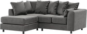 Grey L-Shaped 3+2 Seater Corner Sofa - Plush Fabric Modular Couch (Left Hand)