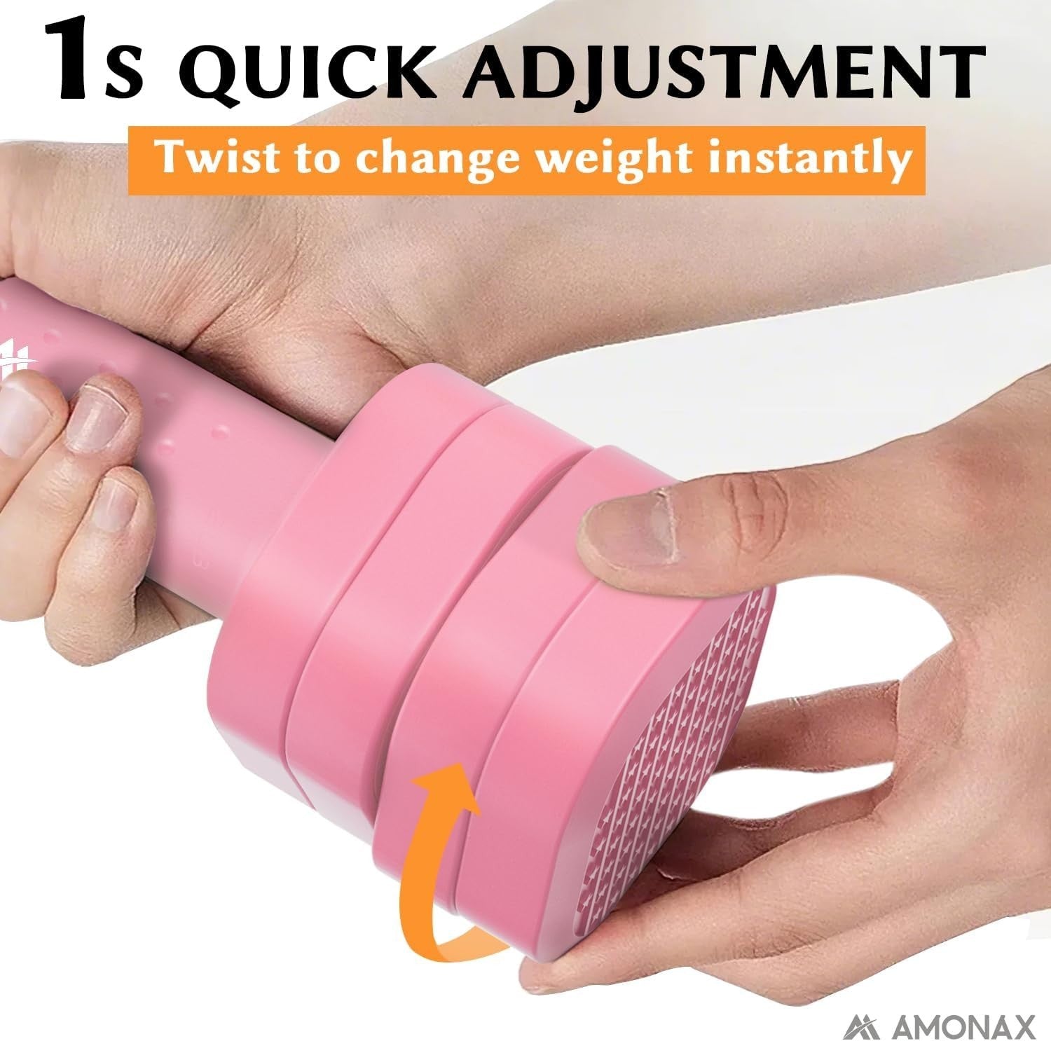 Pink Adjustable Dumbbell Pair 2–5lb 4-Level Quick Lock Non-Slip Home Gym