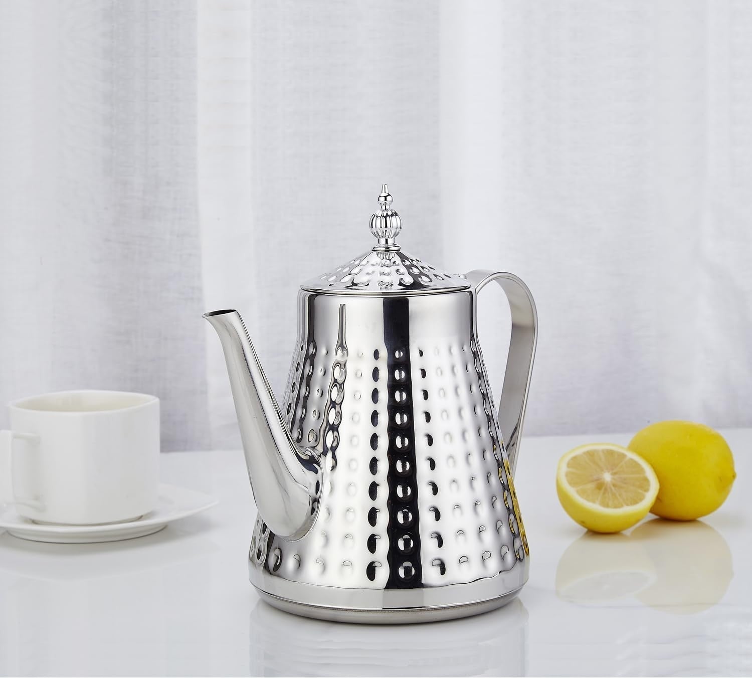 Stainless Steel Teapot 1.6L with Infuser Loose Leaf Tea Pot Silver