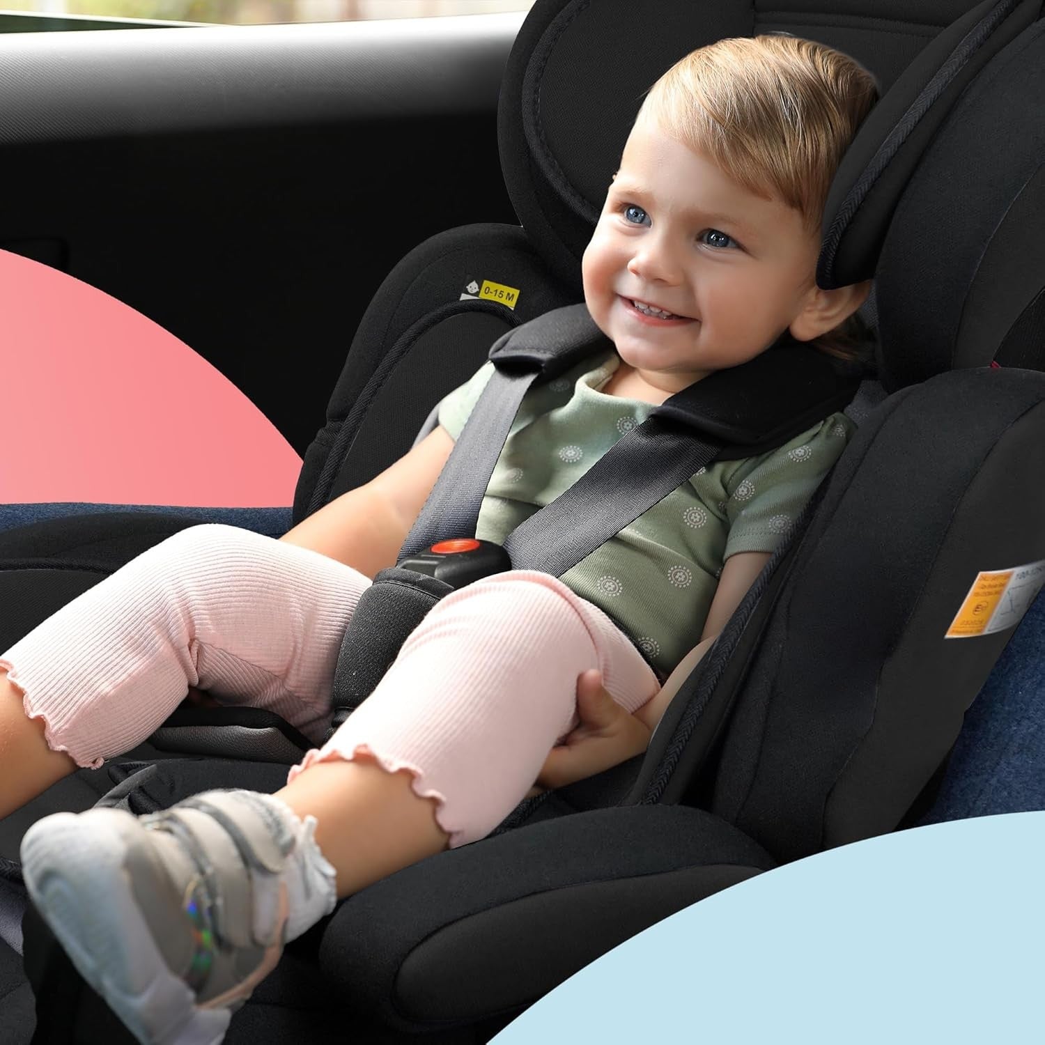 High Back Booster Car Seat for Kids Adjustable Headrest Safety Certified