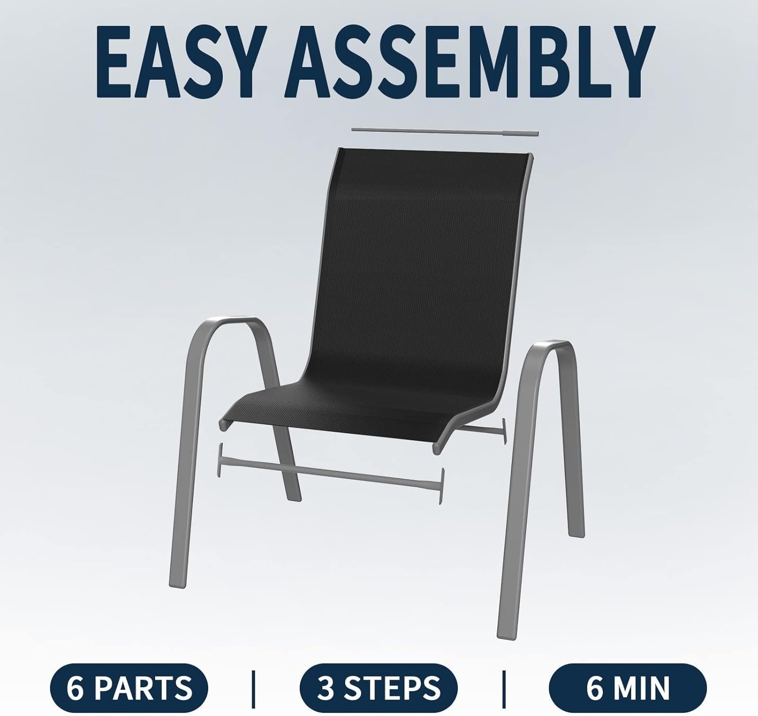 Stackable Outdoor Garden Chairs Set of 4 | Weatherproof Patio Dining Seats