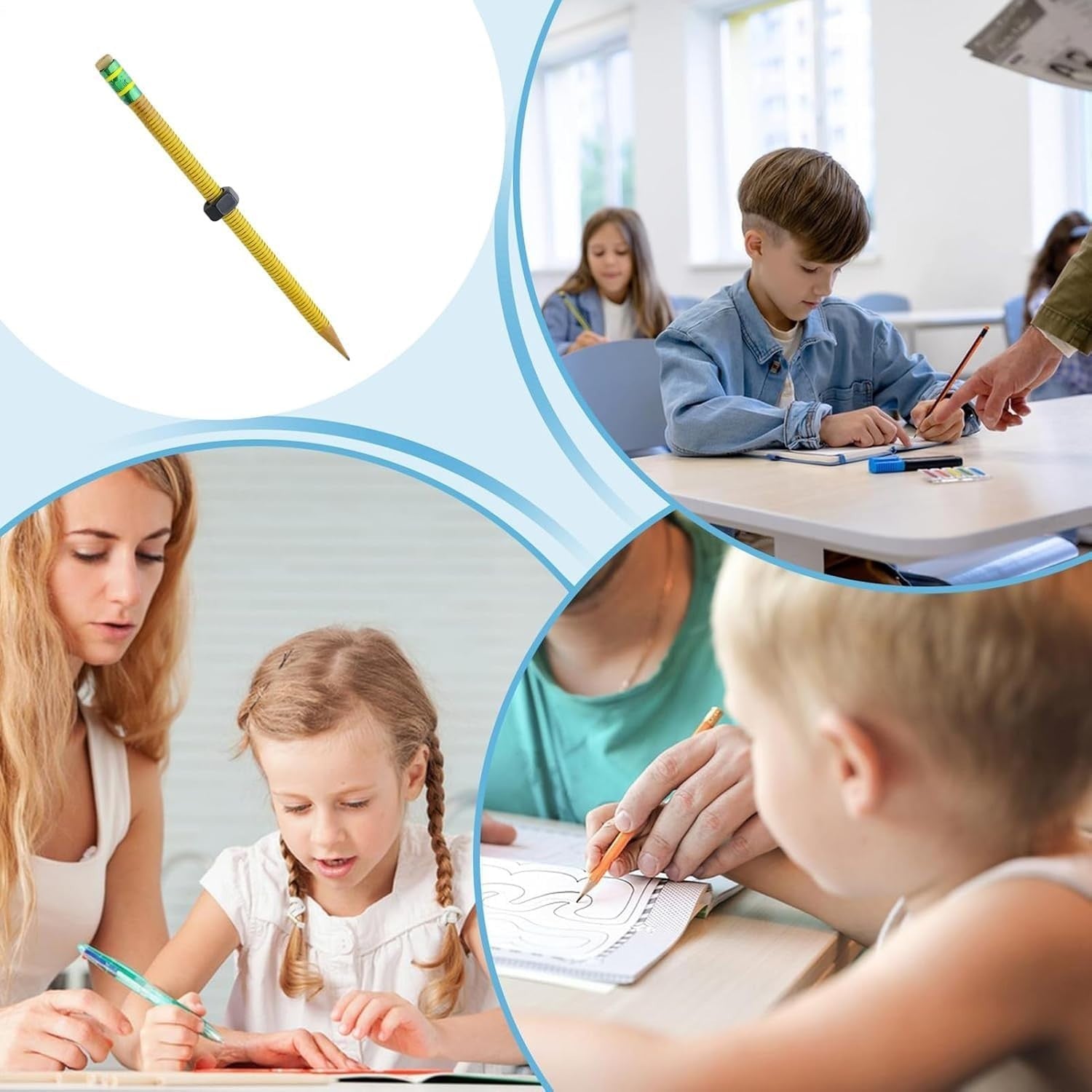 6pcs ADHD Fidget Pencil Sensory Focus Anxiety Relief Quiet Classroom