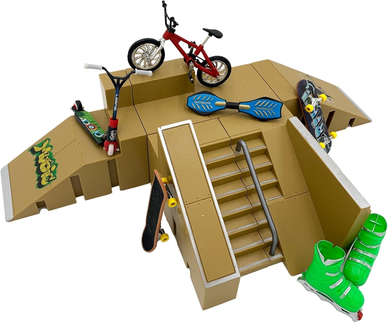 Kids Finger Skatepark Kit 16pc Ramps Boards Indoor Toy