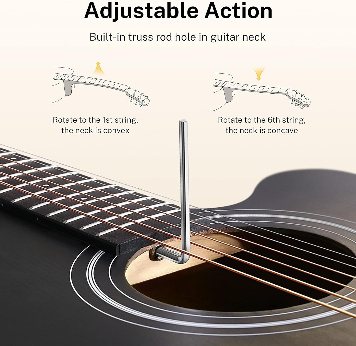 Full Size 4/4 Acoustic Guitar Starter Kit 40” Cutaway Black
