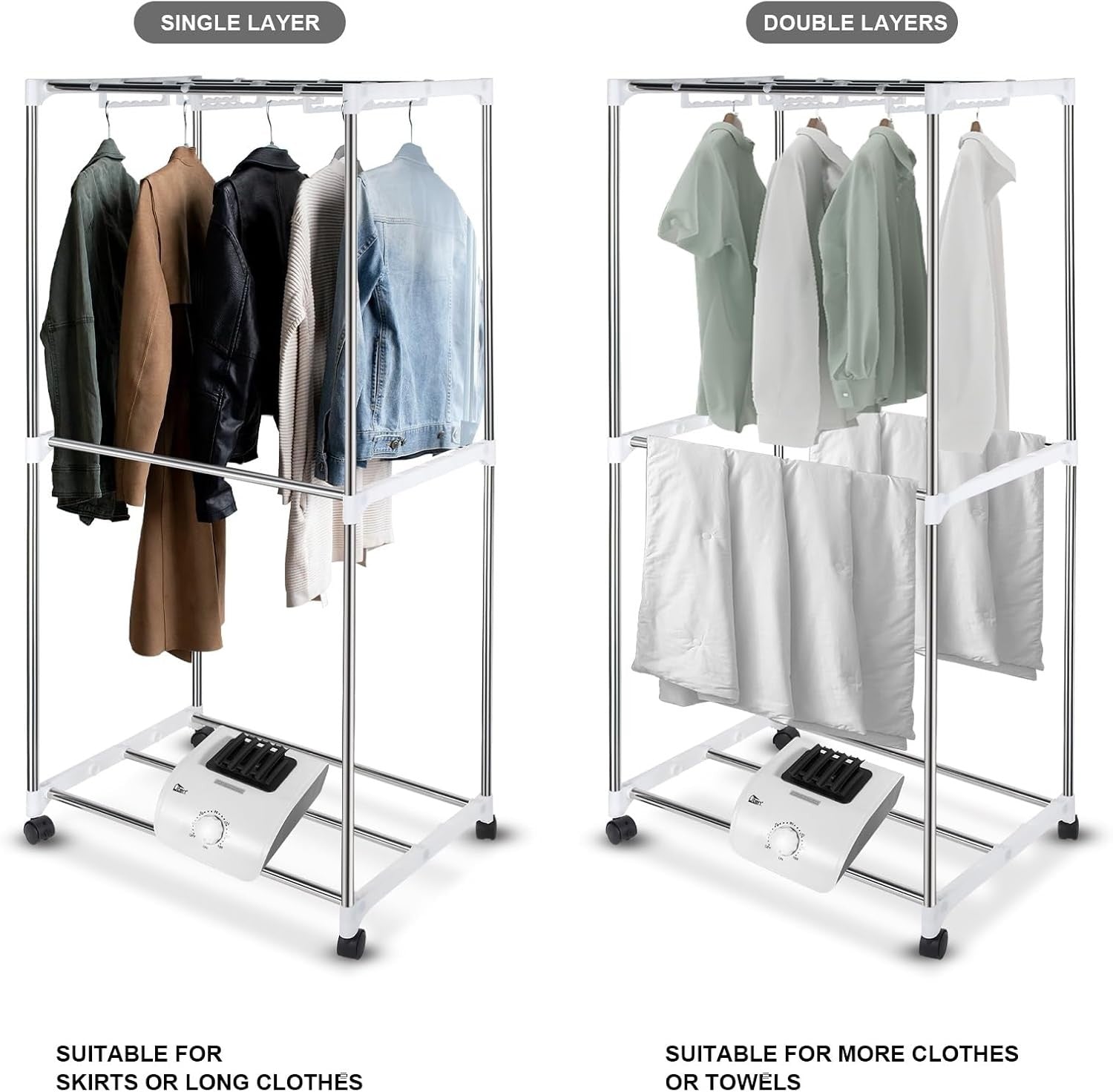Electric Clothes Dryer 1500W Warm Air Drying Wardrobe 15kg Indoor