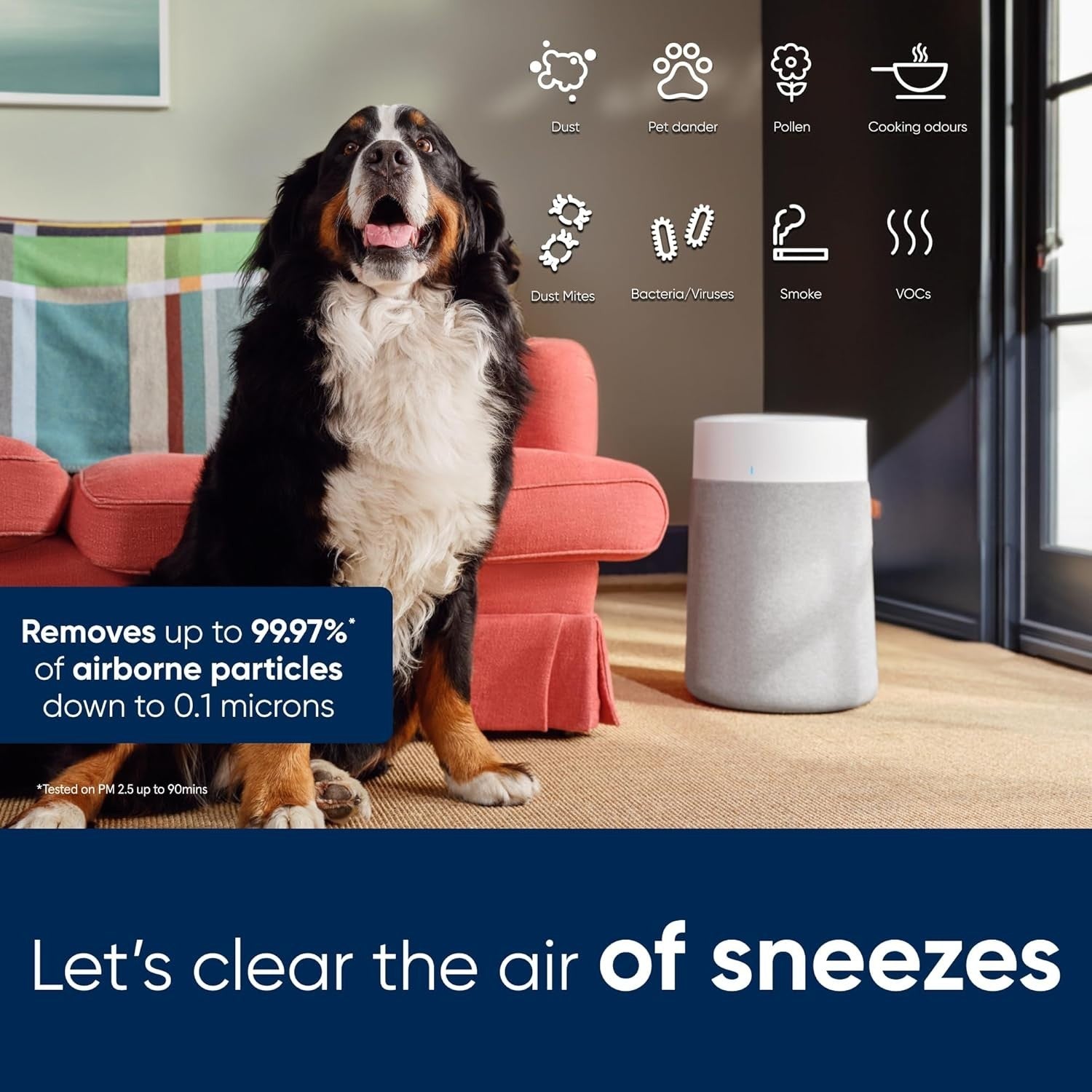 Smart WiFi HEPA Air Purifier Large Room 103m² Ultra Quiet Alexa