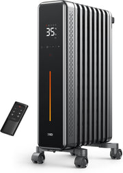 Oil Filled Radiator Heater 2000W Large Room Silent Digital Thermostat Remote