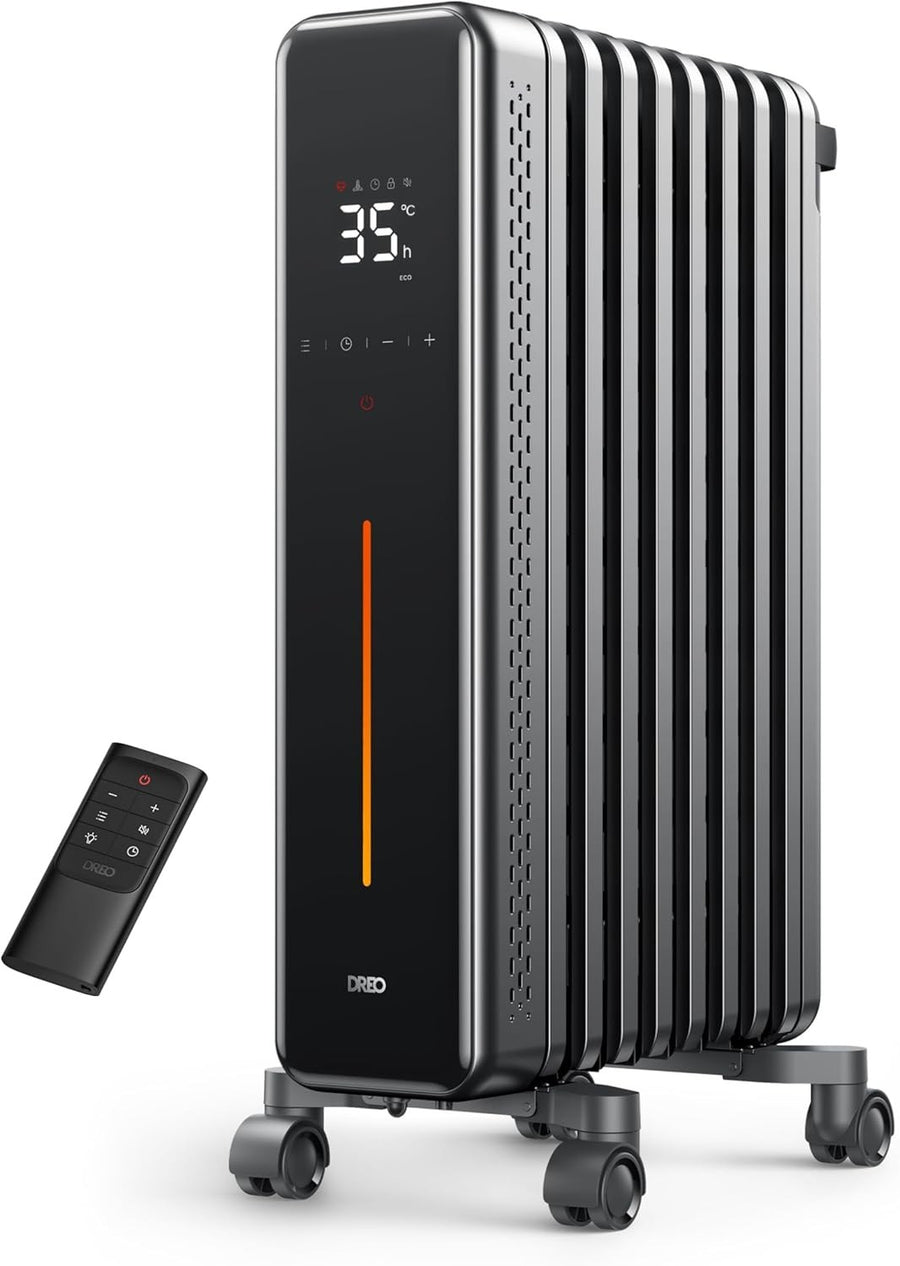 Oil Filled Radiator Heater 2000W Large Room Silent Digital Thermostat Remote