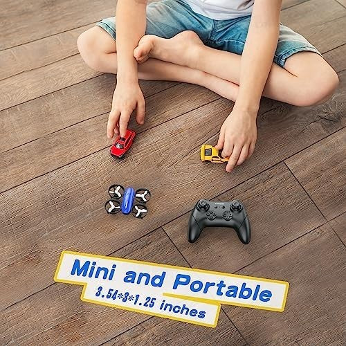 Mini LED Drone for Kids with 3D Flip, 5 Light Modes & 2 Batteries – Blue