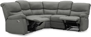 Recliner Corner Sofa 5 Seater Dark Grey Faux Leather | Electric Seats & Armrests