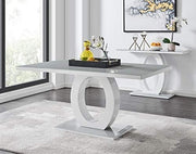 Modern Grey Glass Dining Table Rectangular 160x90x76cm Contemporary