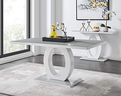 Modern Grey Glass Dining Table Rectangular 160x90x76cm Contemporary