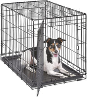 Portable Single Door Dog Crate 77cm with Divider, Leak-Proof Pan & Secure Lock