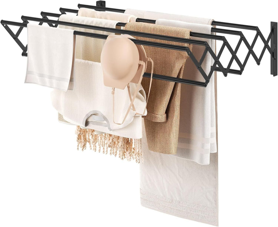Wall Mounted Clothes Airer Retractable Drying Foldable Space Saving