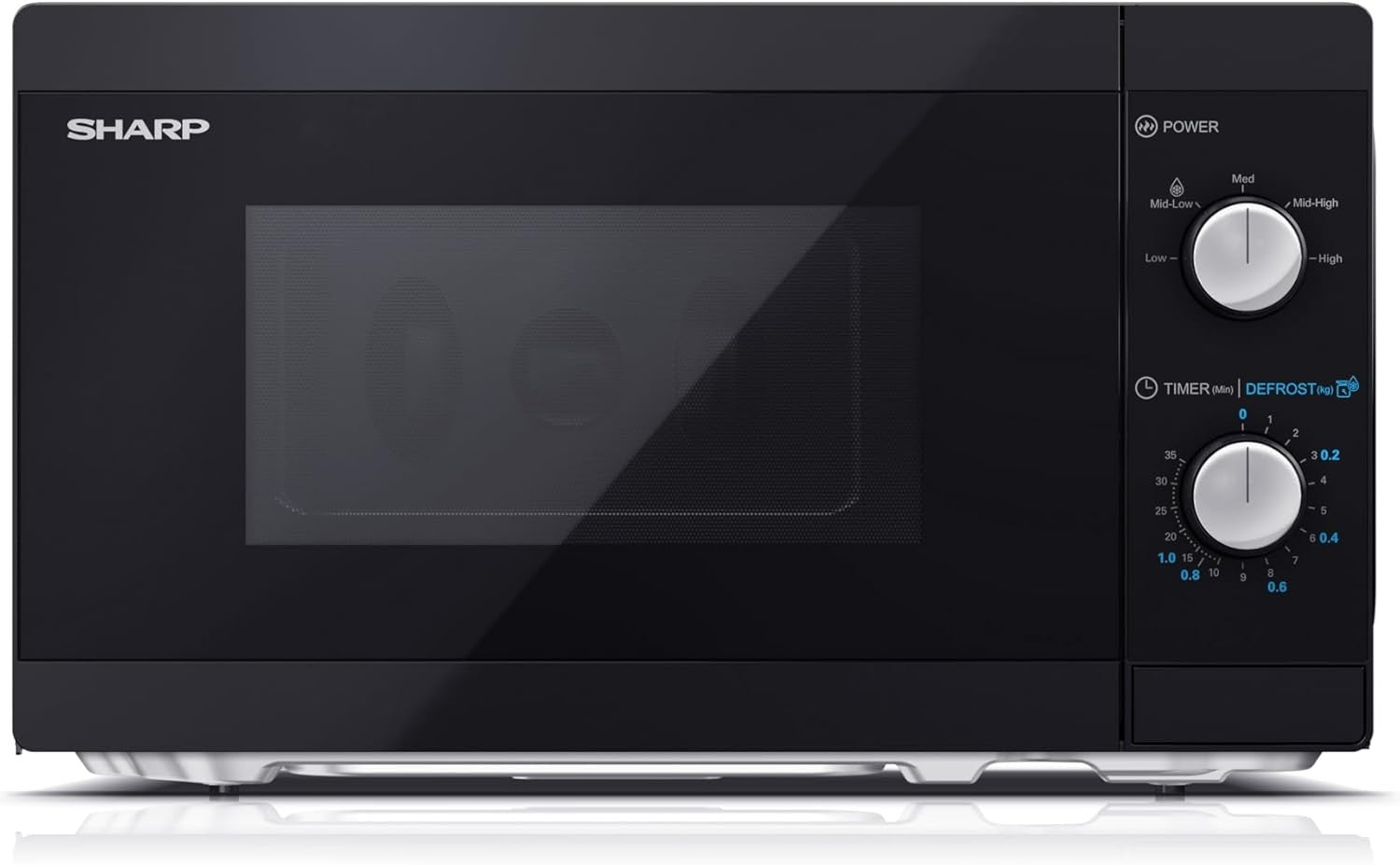 20L 800W Manual Microwave Oven 5 Power Levels Defrost Timer Kitchen
