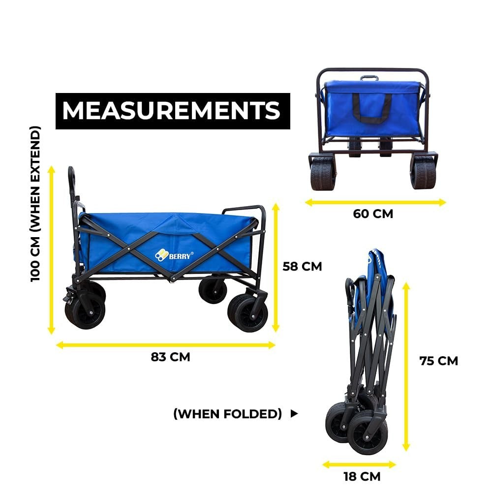 Heavy Duty Collapsible Wagon 150KG for Camping, Beach & Garden Use