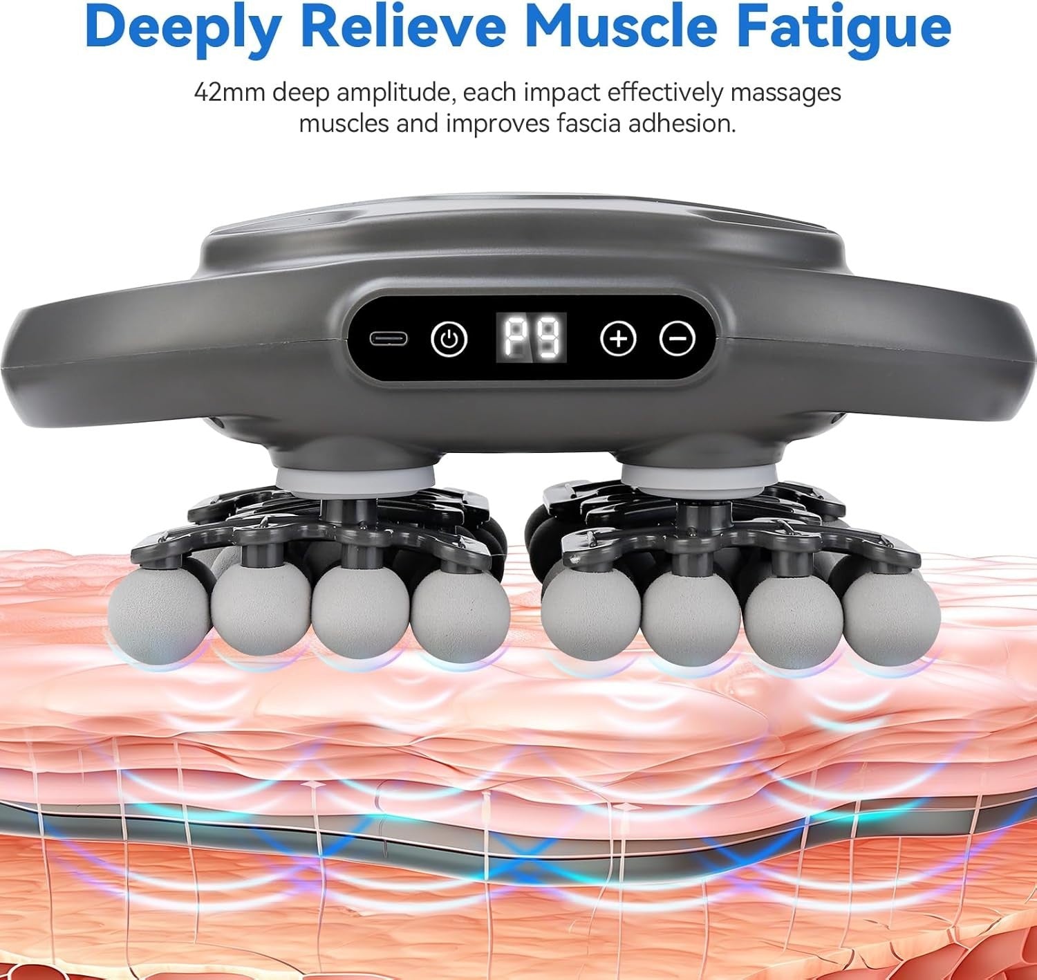 42 Head Deep Tissue Massage Gun 50KG Muscle Relief Electric Body Massager