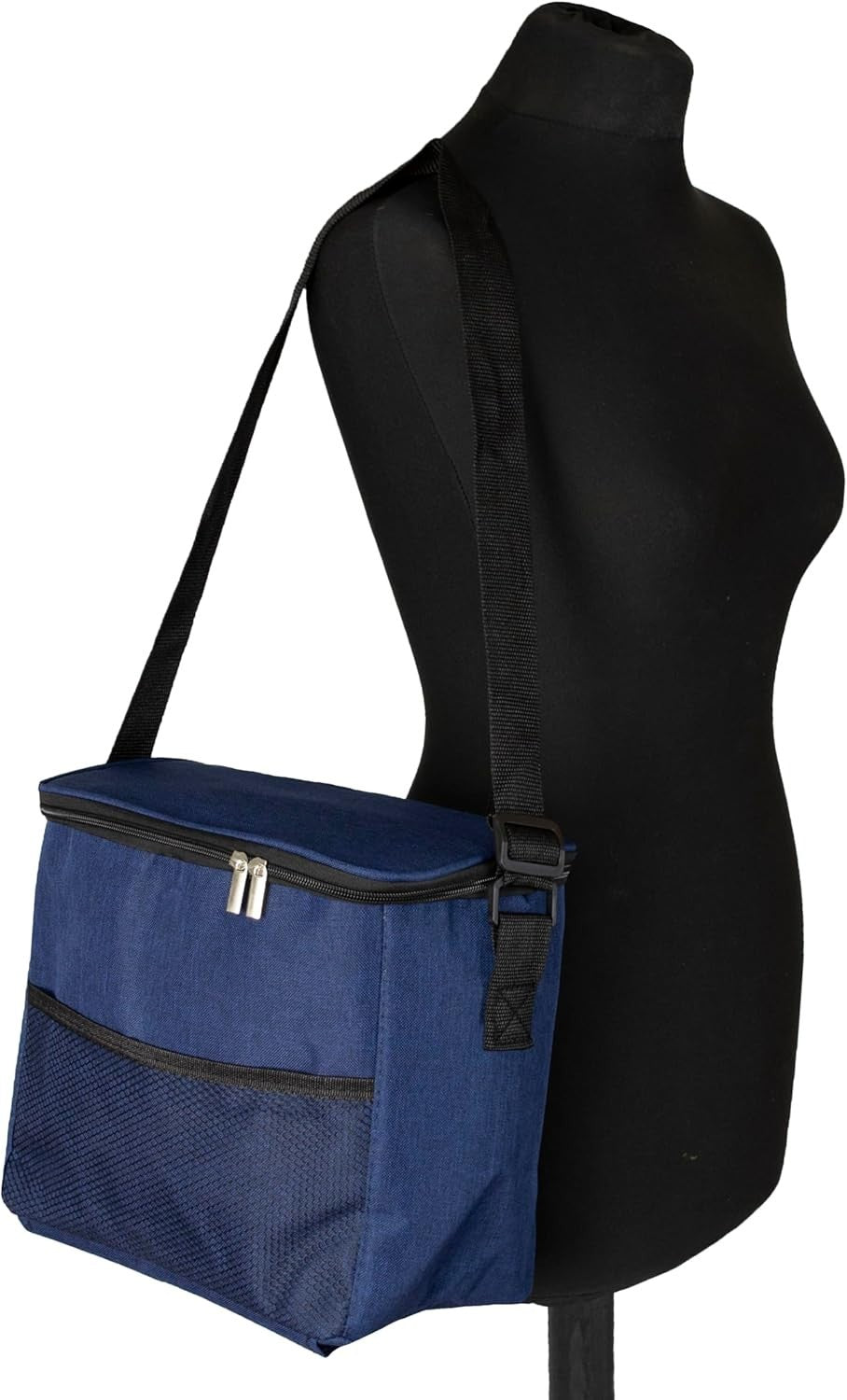 Aluminium Shopping Trolley with Spinner Wheels & Cool Bag 40L Navy