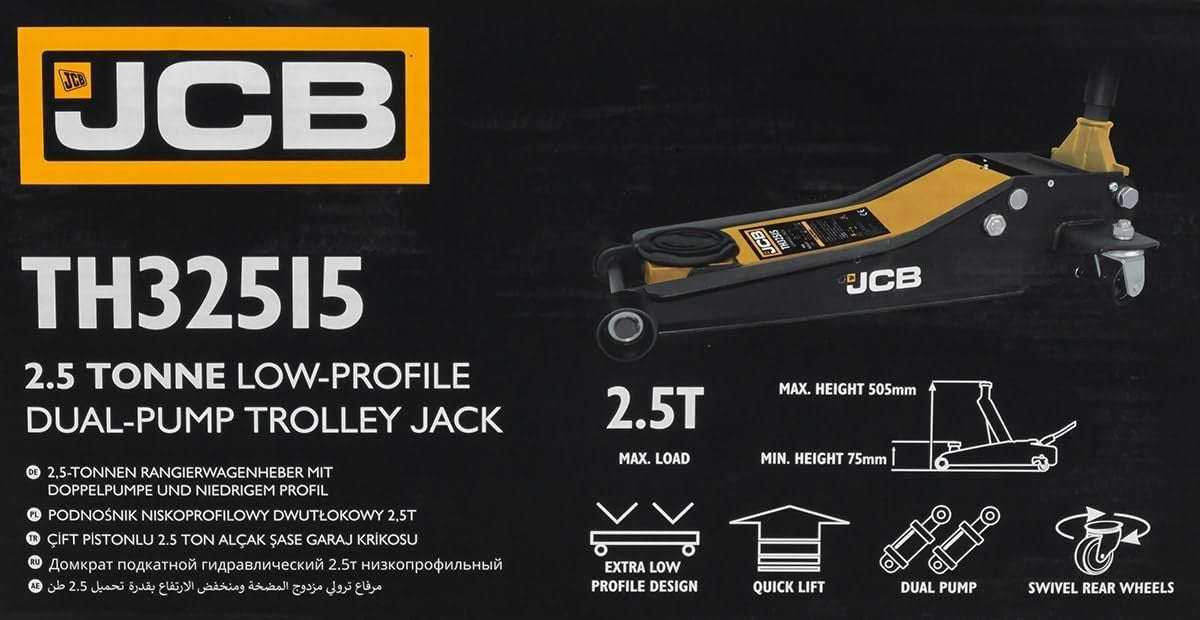 2.5 Ton Low-Profile Double-Pump Trolley Jack Quick Lift 75–505mm Heavy Duty