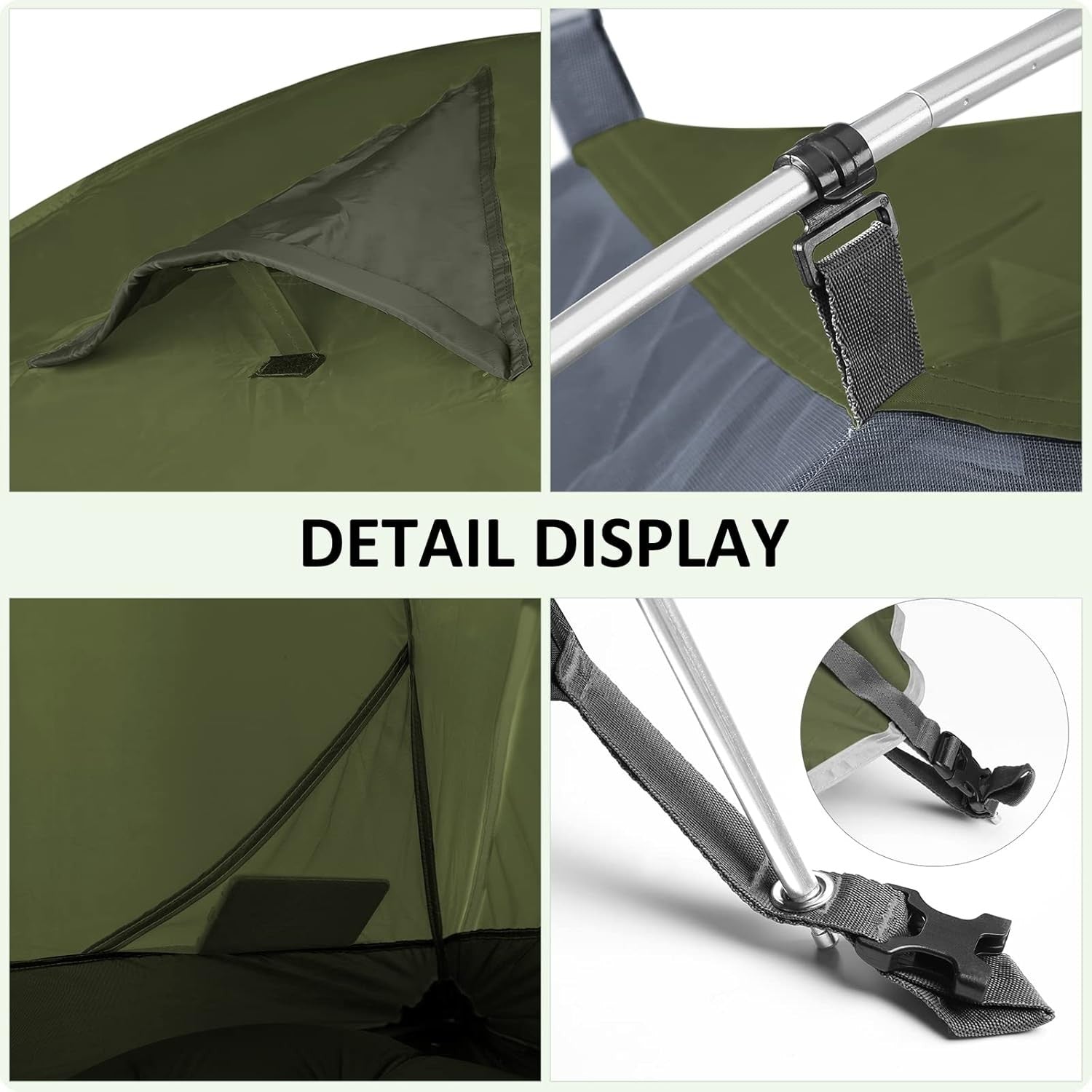 1 Person Ultralight Camping Tent Waterproof 3-4 Season Green