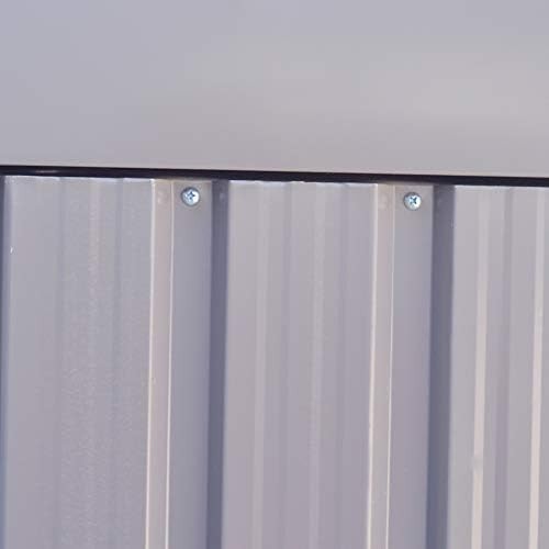 8x4FT Metal Garden Shed Apex Roof Tool Storage House Double Sliding Doors