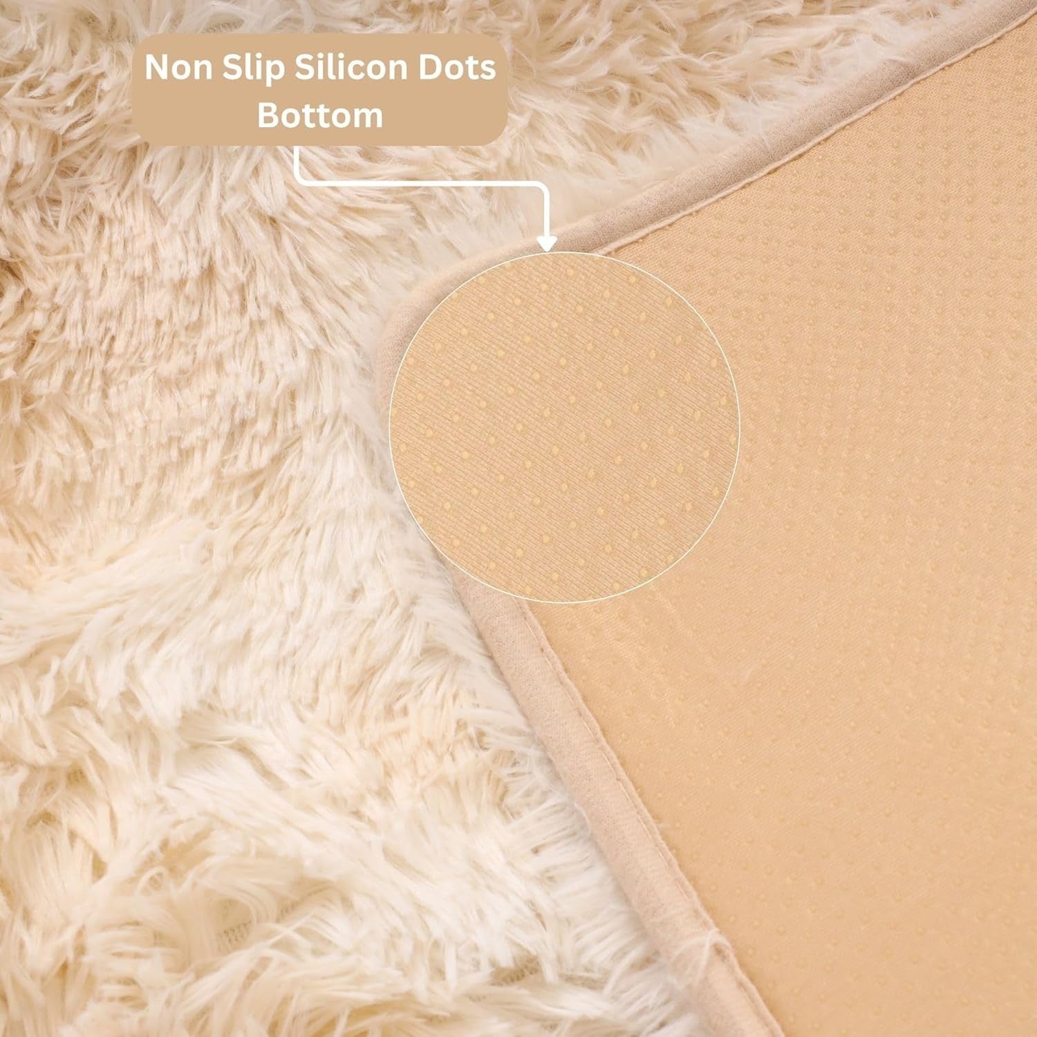 Cream Runner Rug 80x300cm Fluffy Shaggy Tie Dye Non Slip Thick Pile Carpet