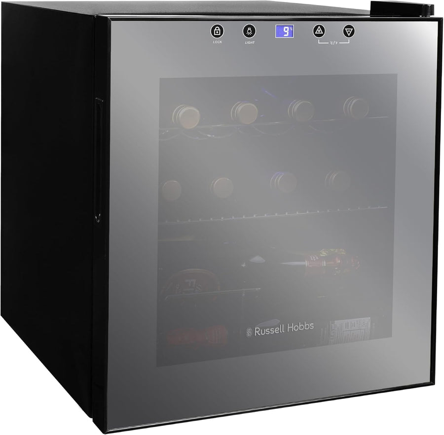 Wine Cooler Fridge 12 Bottle Undercounter Beverage Drinks Fridge LED Glass